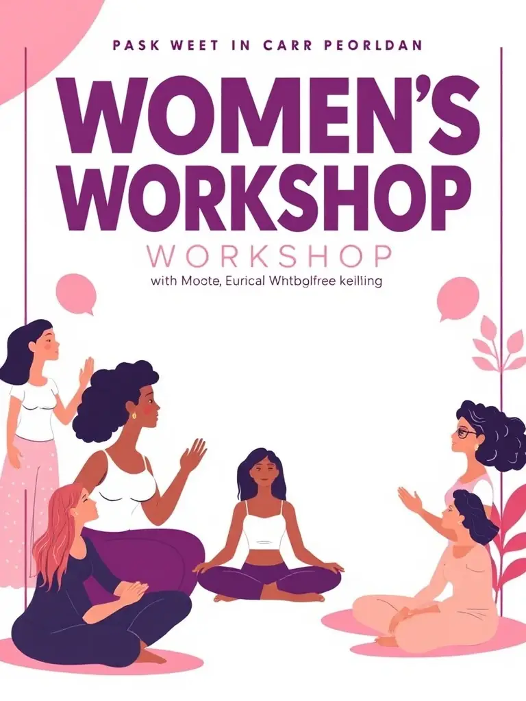 A flyer advertising a women's empowerment workshop, designed to attract Phoenix Girls members interested in personal development.