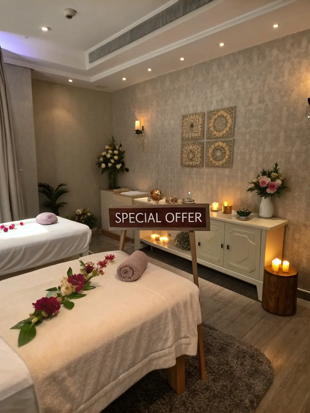 A spa offering special discounts to Phoenix Girls members, highlighting relaxation and self-care services.